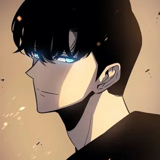 ♠️ anime, manga, manhwa, black hair, glow, solo leveling, sung jinwoo whatsapp sticker