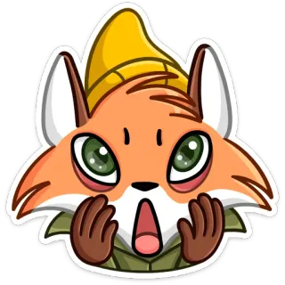 😳 rubah, kartun, hewan, terkejut, ekspresi, imut whatsapp sticker