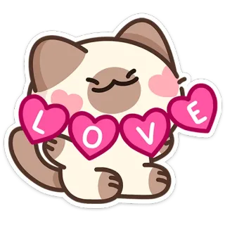 🥰 LOVE chat, amour, coeurs, saint valentin, kawaii, mignon, autocollant telegram sticker