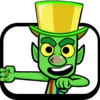 😜 эльф, мультфильм, жест, зеленый, лепрекон telegram sticker