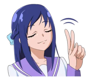 ✌ Anime, Garota, Paz, Sorriso, Fofo telegram sticker