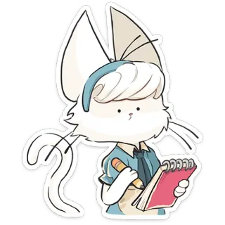 😶 漫画, イラスト, スケッチブック, 鉛筆, 可愛い, 動物, キャラクター telegram sticker