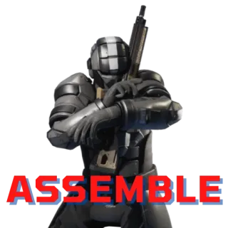 🙃 ASSEMBLE soldado, futurista, armadura telegram sticker