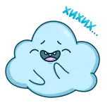 😃 เมฆ, การ์ตูน, สภาพอากาศ, น่ารัก, ภาพเคลื่อนไหว, ท้องฟ้า telegram sticker