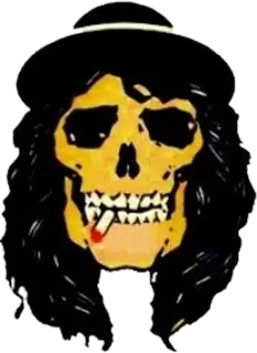 🔫 Schädel, Hut, Zigarette, Rockstar, Tod, Knochen, Skelett whatsapp sticker
