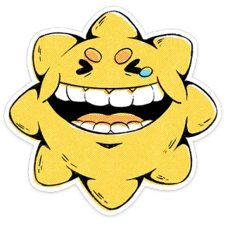 😆 vàng, nhân vật, ngôi sao, dễ thương, kawaii, hoạt hình telegram sticker