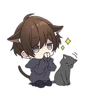😍 Аниме, Кот, Чиби, Каваий, Милый, Манга telegram sticker