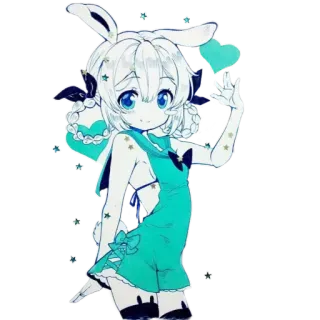 🖤 アニメ, ウサギ, 女の子, かわいい, 可愛い telegram sticker