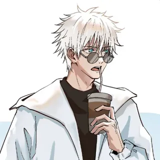 🤨 Satoru Gojo Jujutsu Kaisen Anime, Manga, Gojo, Satoru, Lunettes, Boisson, Personnage telegram sticker
