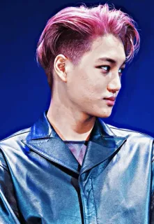 ➰ man, pink hair, kpop, portrait, male, hairstyle whatsapp sticker