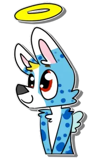 😇 dog, angel, cartoon, cute, halo telegram sticker