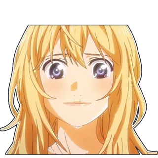 😊 Kaori Miyazono Your Lie in April Anime, Ragazza, Capelli Biondi, Your Lie in April, Kaori Miyazono, Sticker telegram sticker