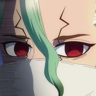 🔬 Senku Ishigami Dr. Stone аниме, наука, глаза, выражение, сенку whatsapp sticker
