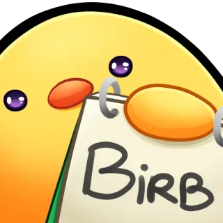 🐤 BirB pájaro, lindo, pegatina, amarillo, animal, dibujos animados whatsapp sticker
