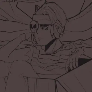 ☹️ personnage, croquis, cache-oeil, dessin telegram sticker