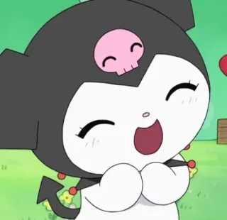 💕 Kuromi Kuromi, Sanrio, kawaii, anime, dibujos animados, lindo telegram sticker