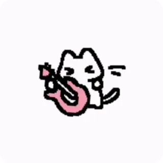 🎸 cat, guitar, music, animal, cartoon, kawaii telegram sticker