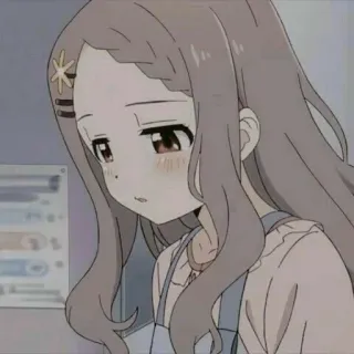 🙁 anime, girl, cartoon, character, illustration whatsapp sticker