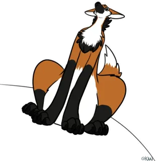 🌎 volpe, animale, cartone animato, seduto telegram sticker