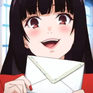 ♣️ Yumeko Jabami Kakegurui anime, girl, yumeko jabami, kakegurui, envelope telegram sticker