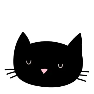 😧 Katze, Tier, Haustier, süß, schwarze Katze, Aufkleber telegram sticker
