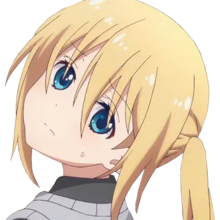 😕 Anime, Mädchen, Blonde Haare, Süß, Cartoon whatsapp sticker