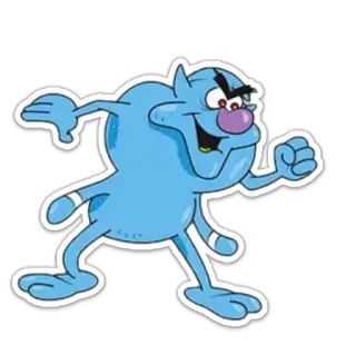 😷 Kreskówka, Potwór, Stworzenie, Postać, Niebieski, Naklejka telegram sticker