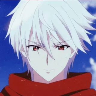 😠 Anime, Cartoon, Manga, rote Augen, weißes Haar telegram sticker