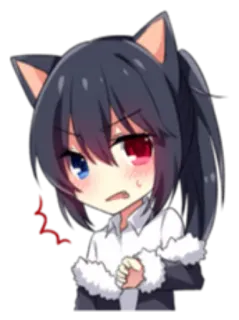 😠 Anime, Cô gái mèo, Kawaii, Chibi, Tức giận, Dễ thương telegram sticker