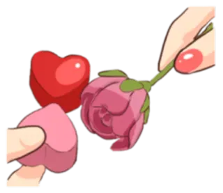 ♥ flor, corazón, amor, rosa, San Valentín telegram sticker