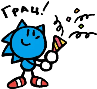 🎉 ГРАЦ! celebration, confetti, party, cartoon, cheerful telegram sticker