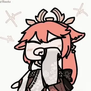 😂 Yae Miko Genshin Impact アニメ, 漫画, 原神, 八重神子, 可愛い, ステッカー telegram sticker