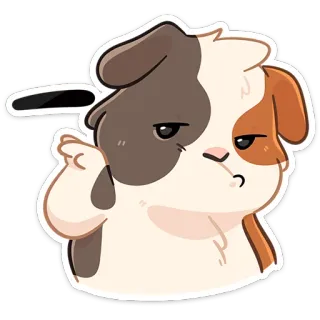 😒 perro, lindo, sticker, animal, gracioso, meme, dibujo animado telegram sticker