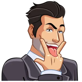 😛 мужчина, костюм, жест, оскорбительный whatsapp sticker