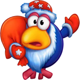 😯 boże narodzenie, ptak, święty mikołaj, kreskówka, święto telegram sticker