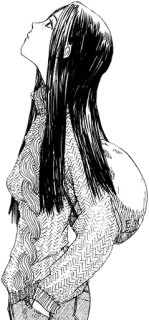 😶 девушка, аниме, манга, рисунок, иллюстрация telegram sticker