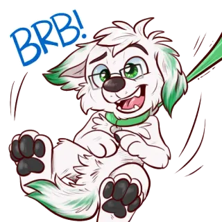 😅 BRB! cachorro, filhote, desenho animado, óculos, volto já, animal telegram sticker