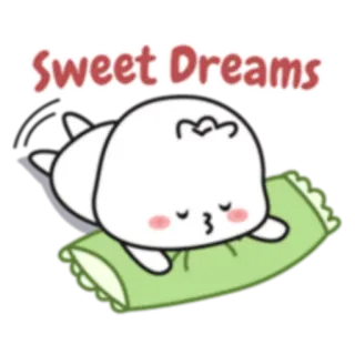 🌙 Sweet Dreams durmiendo, sueño, kawaii, lindo, dibujo animado, personaje, dulce whatsapp sticker
