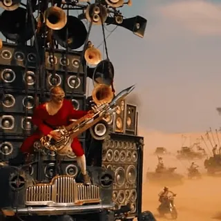 🎸 Mad Max: Fury Road Mad Max, Doof Warrior, war rig, apocalypse, desert, movie whatsapp sticker