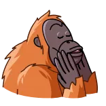 😀 오랑우탄, 원숭이, 영장류, 만화, 동물, 포유류 telegram sticker