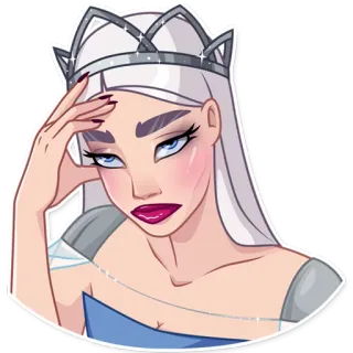 🤦‍♀️ mulher, rainha, coroa, elegante, desenho animado, personagem, feminino, princesa telegram sticker