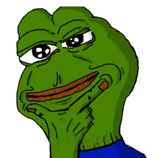 🤔 Pepe the Frog Mème, Pepe, Grenouille, Réflexion telegram sticker