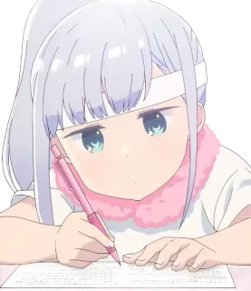 👩‍🎓 Anime, Mädchen, Schreiben, Süß, Stift, Lernen, Student, Cartoon telegram sticker