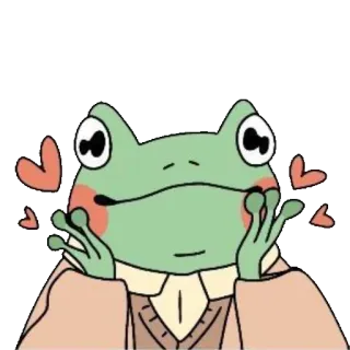 🐸 grenouille, amour, mignon, dessin animé, coeurs telegram sticker