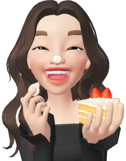 🍰 Avatar, Mulher, Bolo, Morangos, Sobremesa, Desenho animado telegram sticker