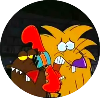 ⚪️ beavers, cartoon, scared, funny telegram sticker