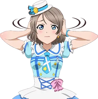 😒 You Watanabe Love Live! Sunshine!! Anime, Leuk, Cartoon, Meisje, Personage, You Watanabe, Love Live, Idool telegram sticker