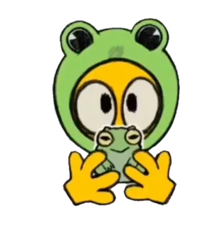 🐸 frosch, tier, cartoon, süß, aufkleber, grün telegram sticker