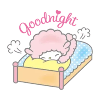 😴 Goodnight спокойной ночи, сон, милый, каваий, кровать whatsapp sticker