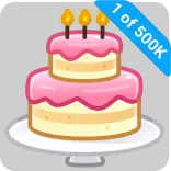 🎁 1 of 500K วันเกิด, เค้ก, งานฉลอง, หวาน, ของหวาน, เทียน telegram sticker
